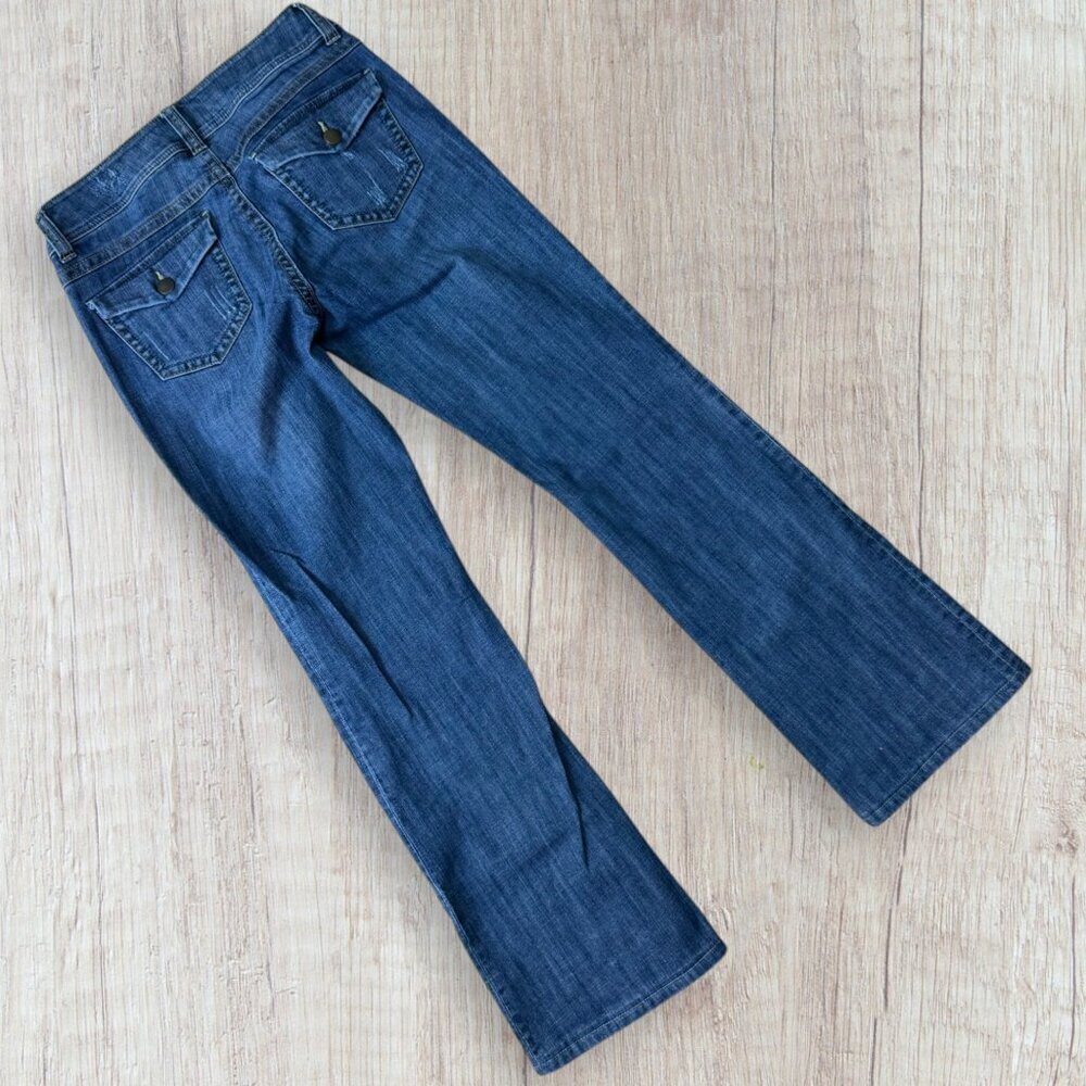 CABI Boot Cut Long Tall Style #876L Flap Pocket Medium Wash Jeans Women's Size 6